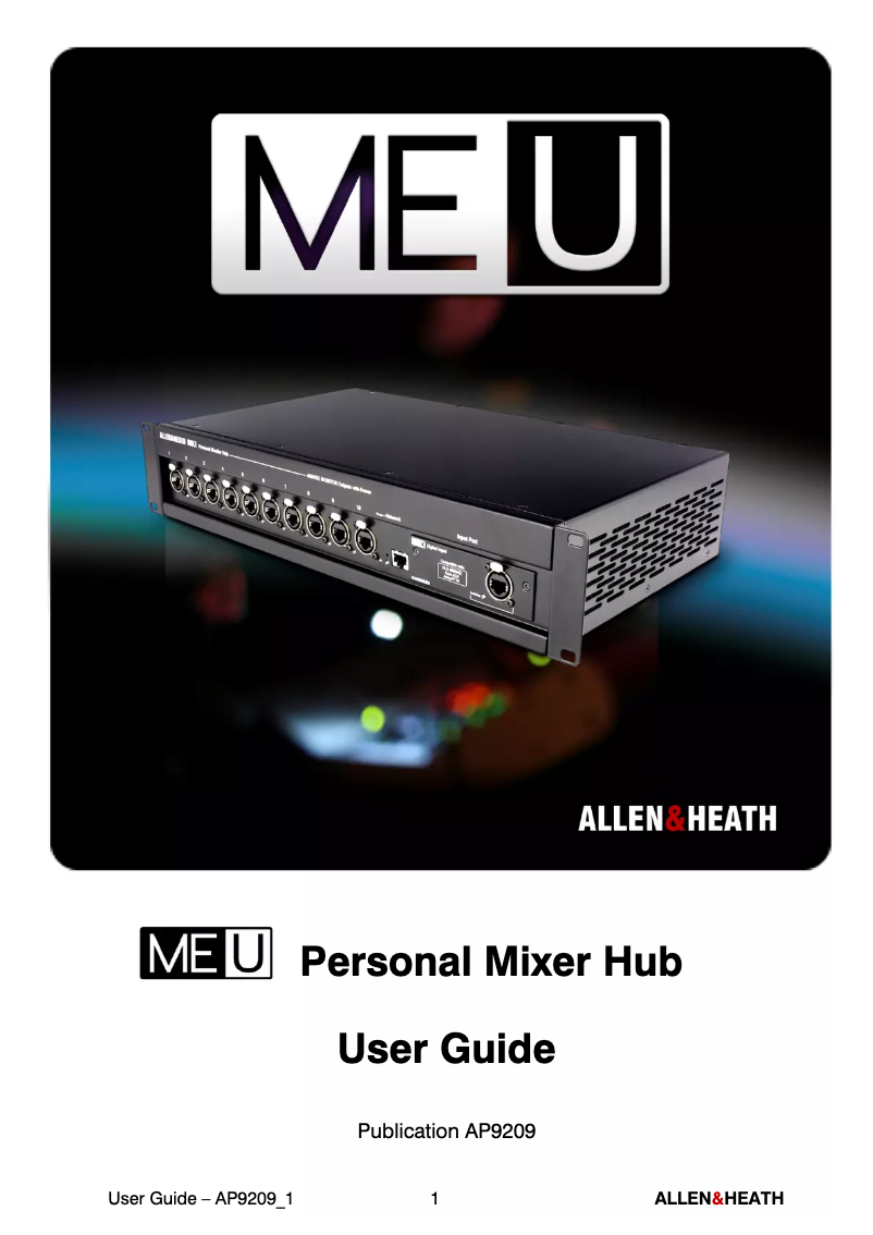 Page n°1 - Manuel utilisateur Allen & Heath ME-U