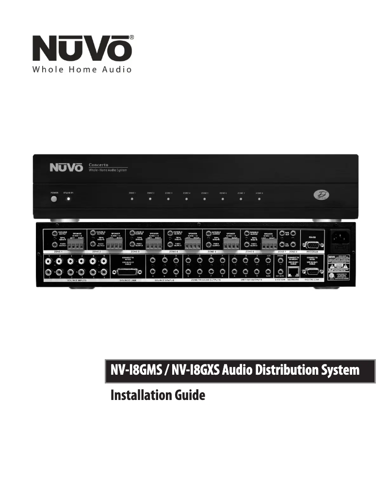 Page n°1 - Manuel utilisateur NUVO Concerto NV-I8GMS