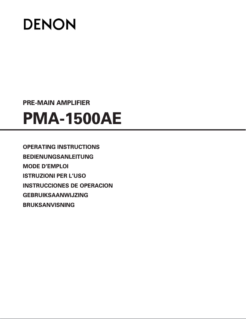 Image de la première page du manuel de l'appareil PMA-1500AE