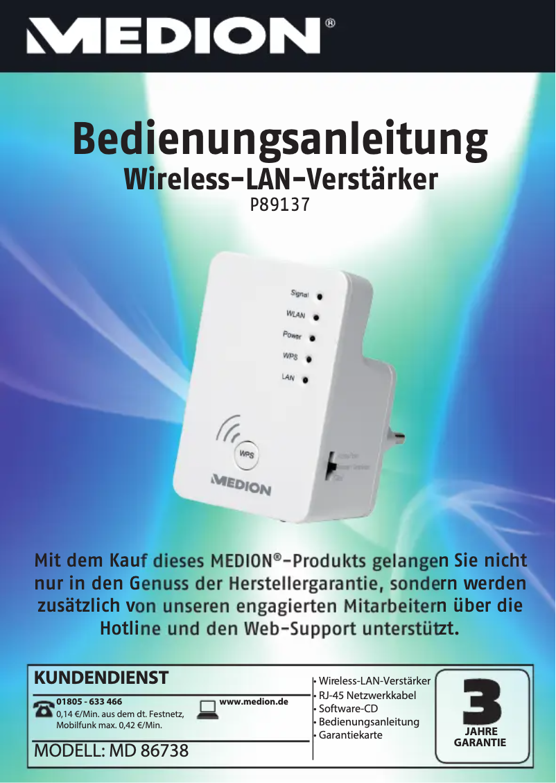 Page n°1 - Manuel utilisateur Medion P89137 (MD 86738)