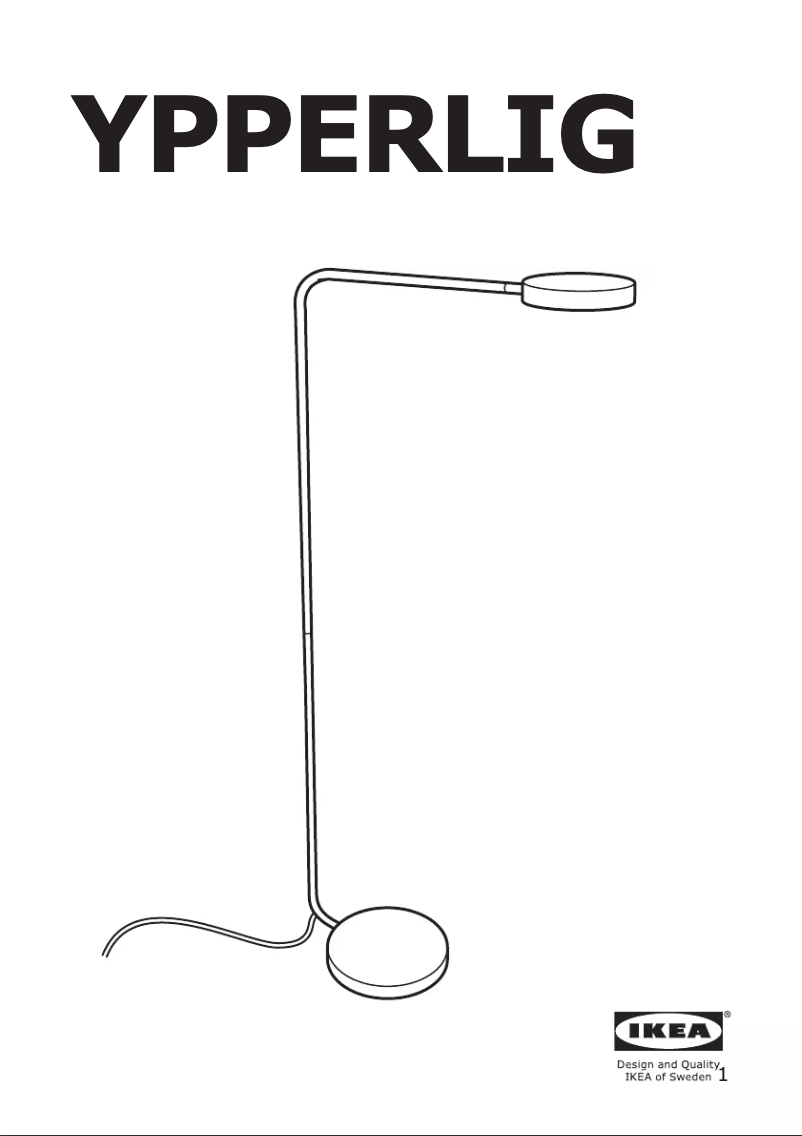 Page 1 de la notice Instructions / montage Ikea YPPERLIG