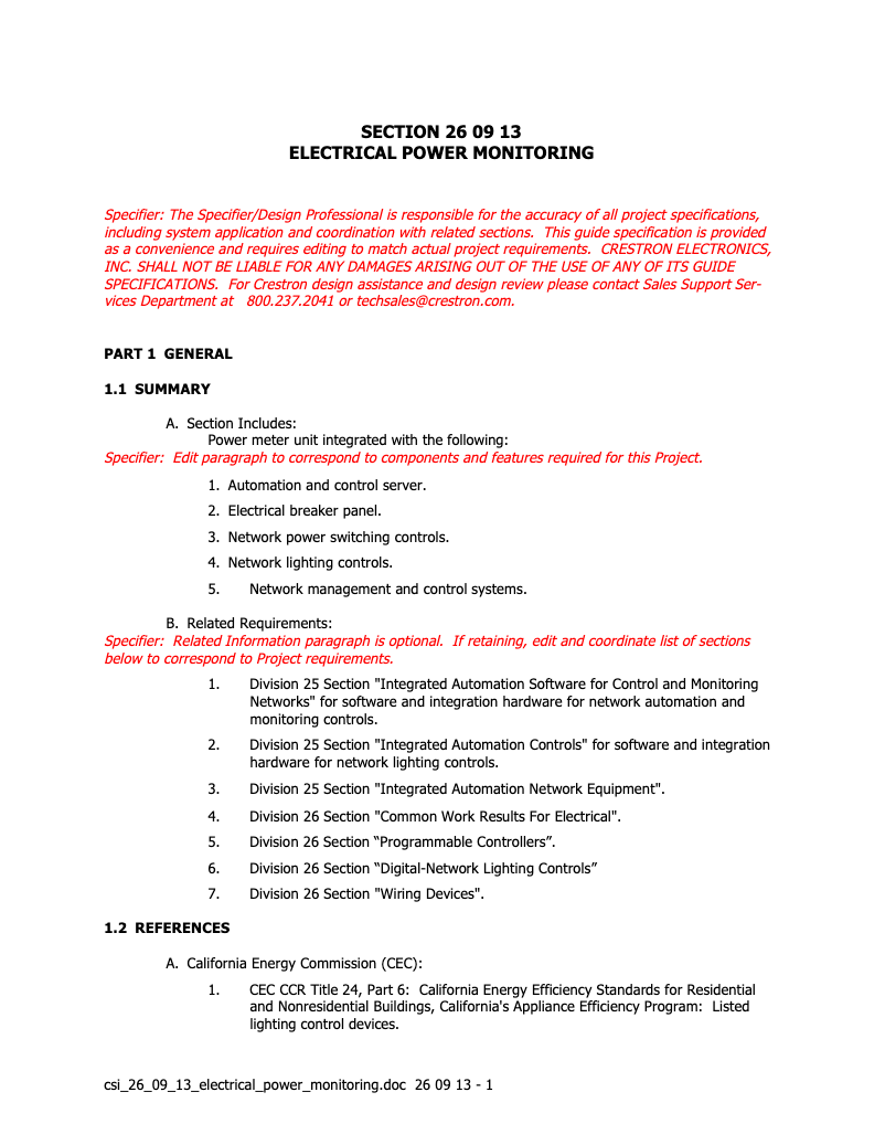 Page 1 de la notice Manuel utilisateur Crestron GLS-EM-CTI-3P15