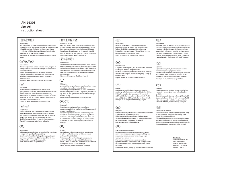 Page 1 of the manual User Manual Ordex IAN 96303