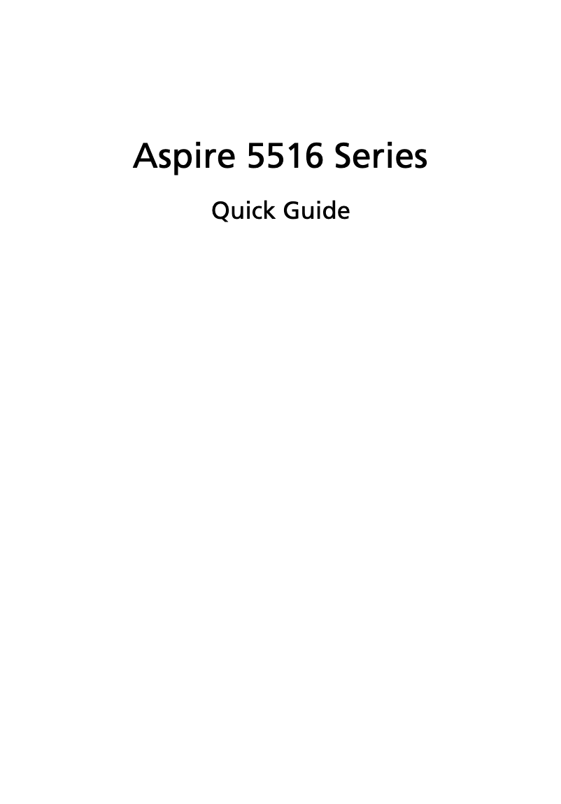 Image de la première page du manuel de l'appareil Aspire 5516