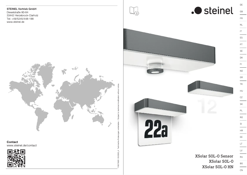 Page 1 de la notice Manuel utilisateur Steinel XSolar SOL-O