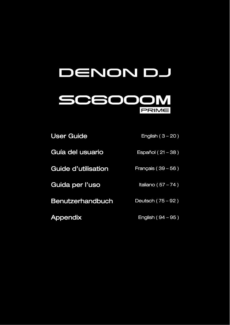 Page n°1 - Manuel utilisateur Denon DJ SC6000M Prime