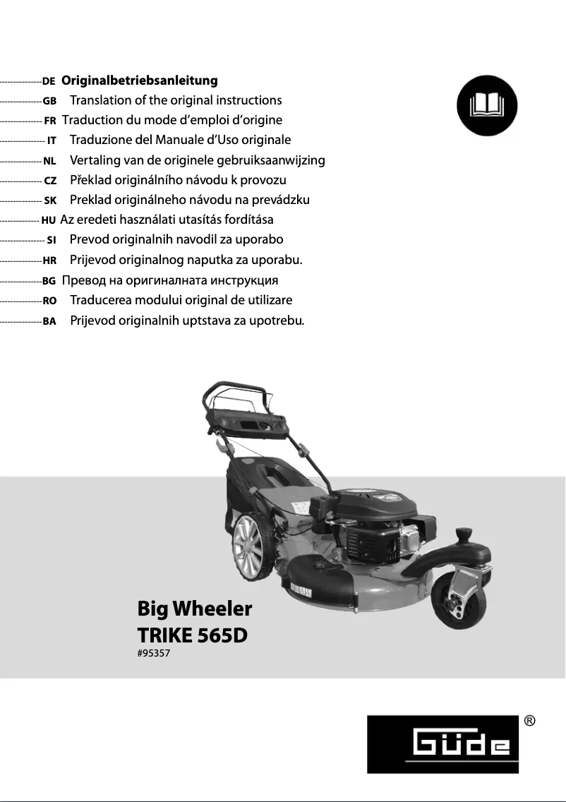 Page 1 de la notice Manuel utilisateur Güde Trike Big Wheeler 565D
