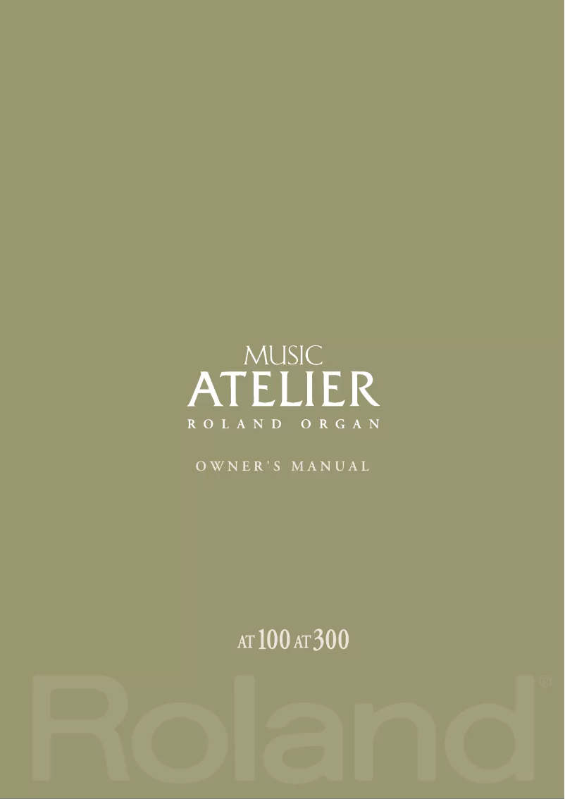 Page n°1 - Manuel utilisateur Roland AT-300