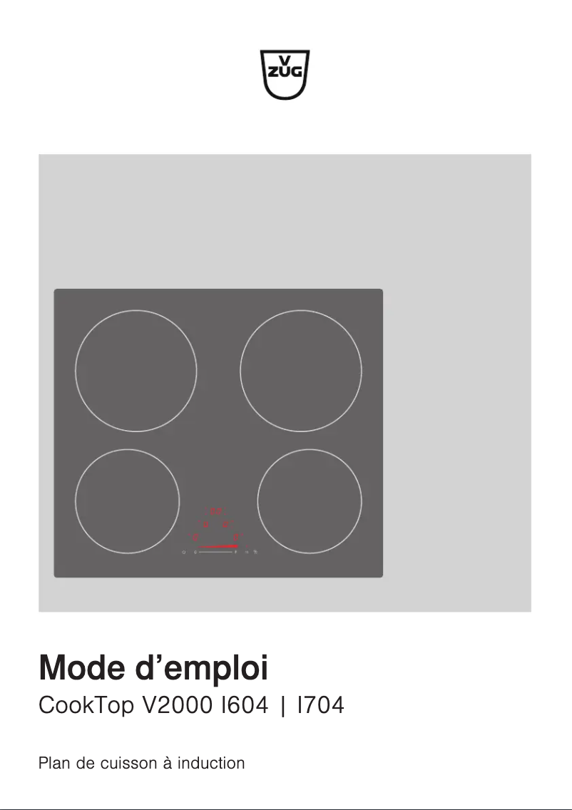 Image de la première page du manuel de l'appareil CookTop V2000 I704
