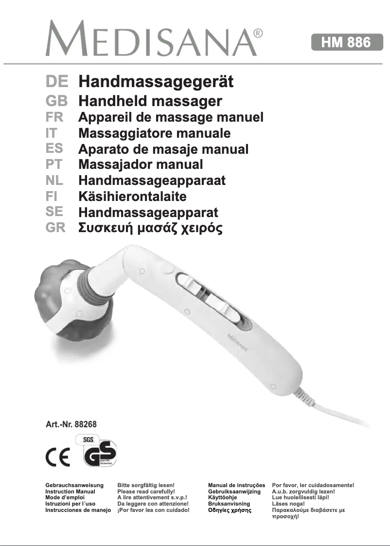 Page 1 de la notice Manuel utilisateur Medisana HM 886