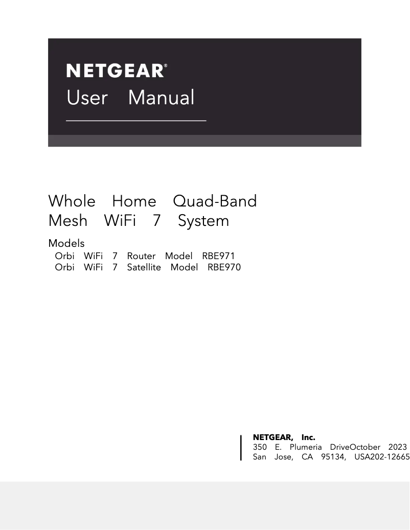 Page 1 de la notice Manuel utilisateur Netgear Orbi RBK762s