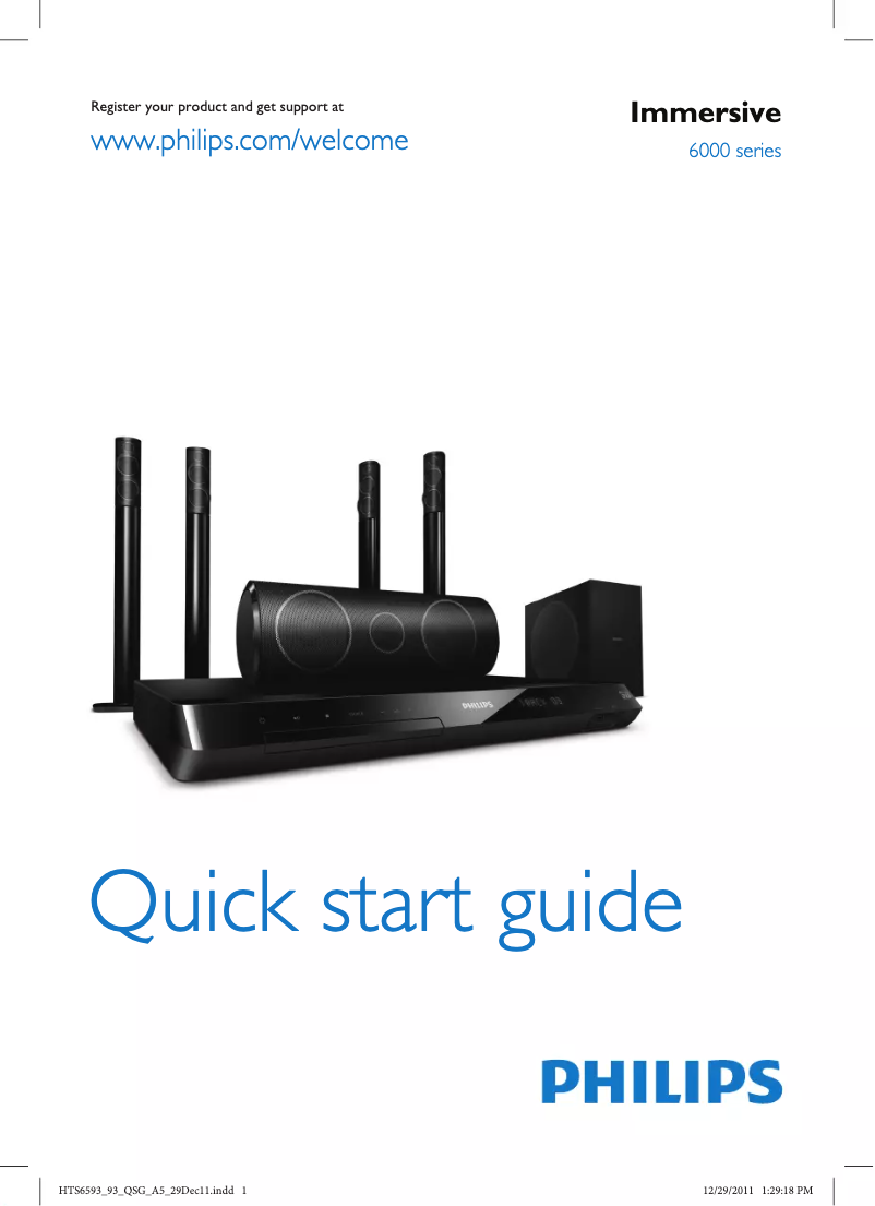 Image de la première page du manuel de l'appareil HTS6593