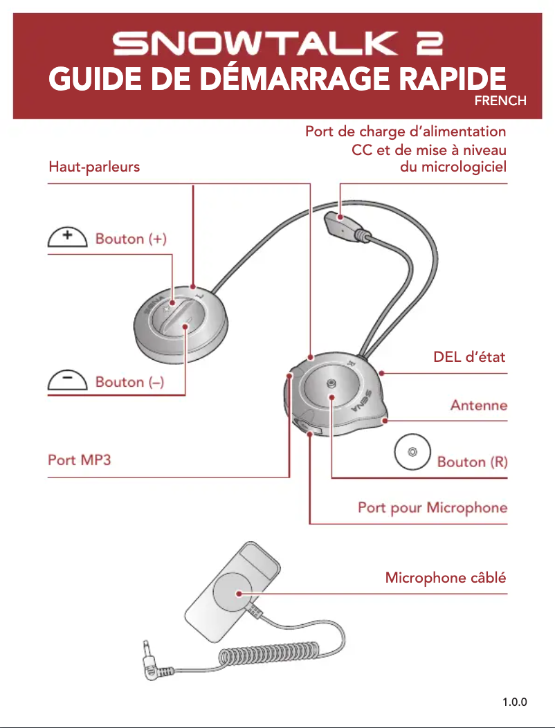 Page n°1 - Guide de démarrage rapide Sena Snowtalk 2