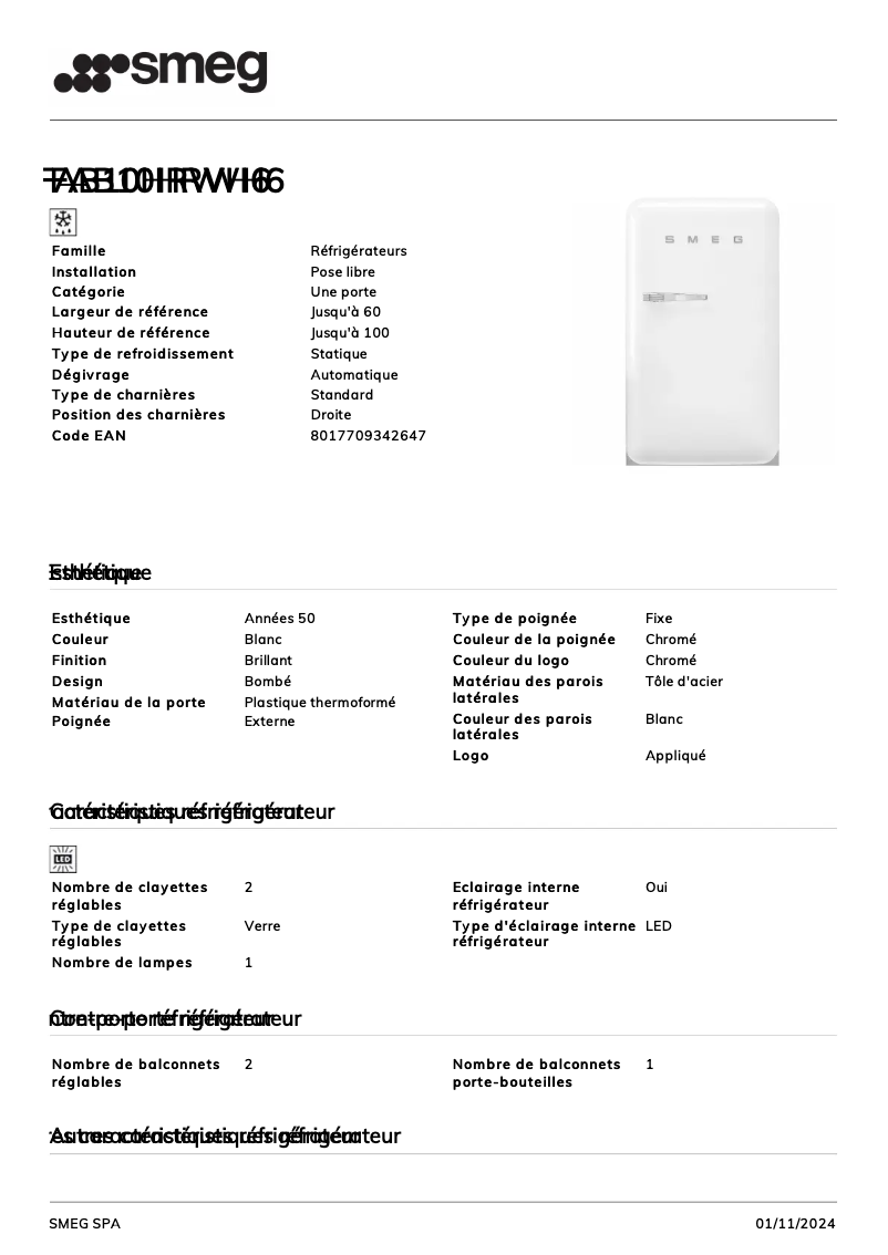 Image de la première page du manuel de l'appareil FAB10HRWH6