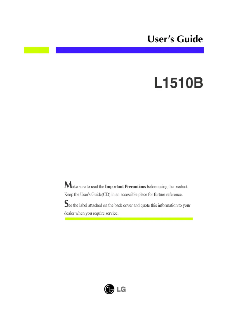 Image de la première page du manuel de l'appareil L1510B