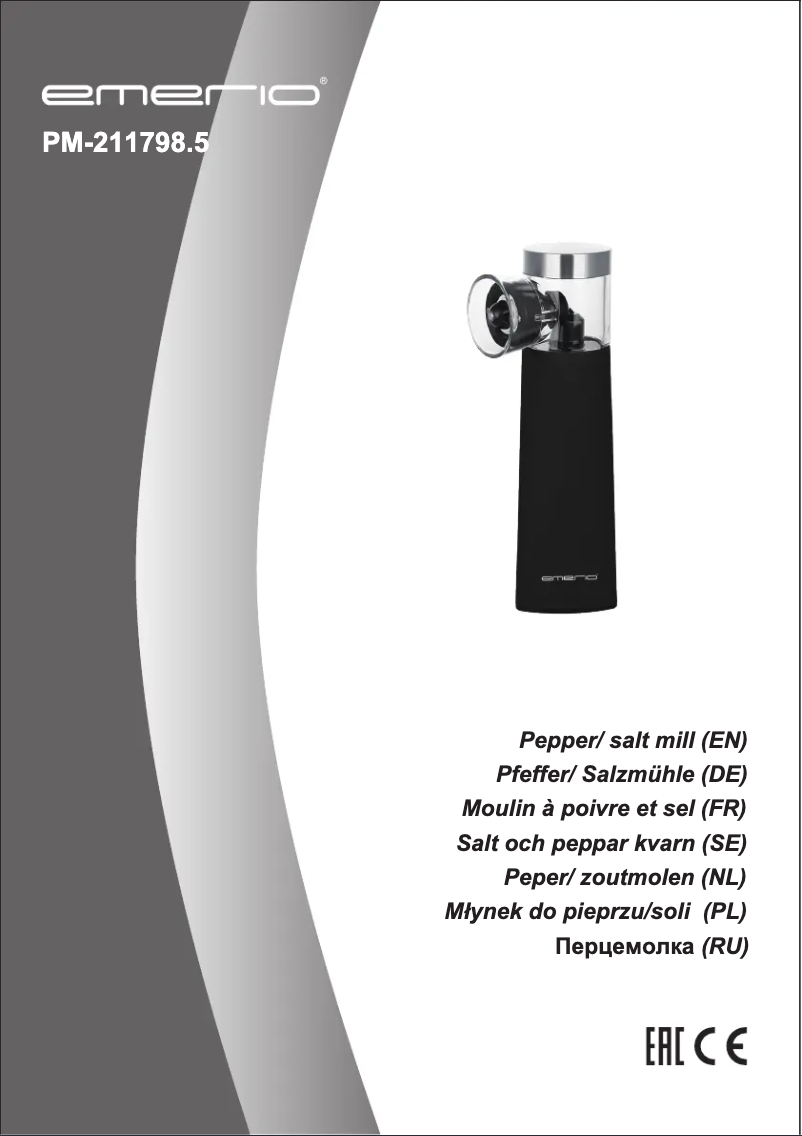 Page n°1 - Manuel utilisateur Emerio PM-211798.5