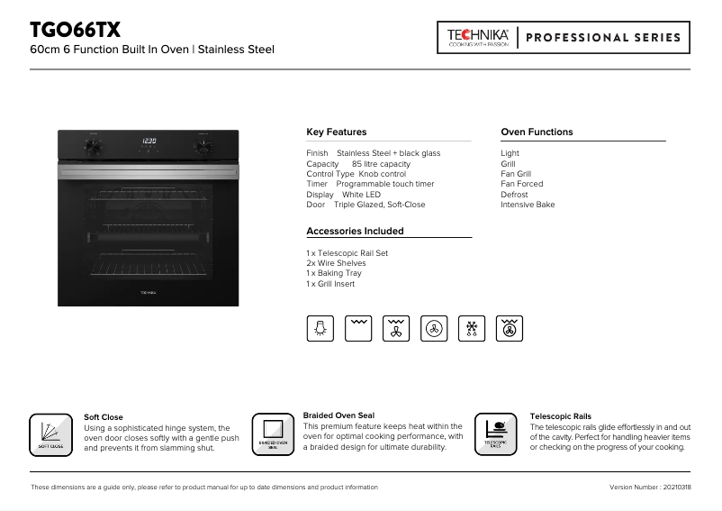 Imagen de la primera página del manual del dispositivo TGO66TX