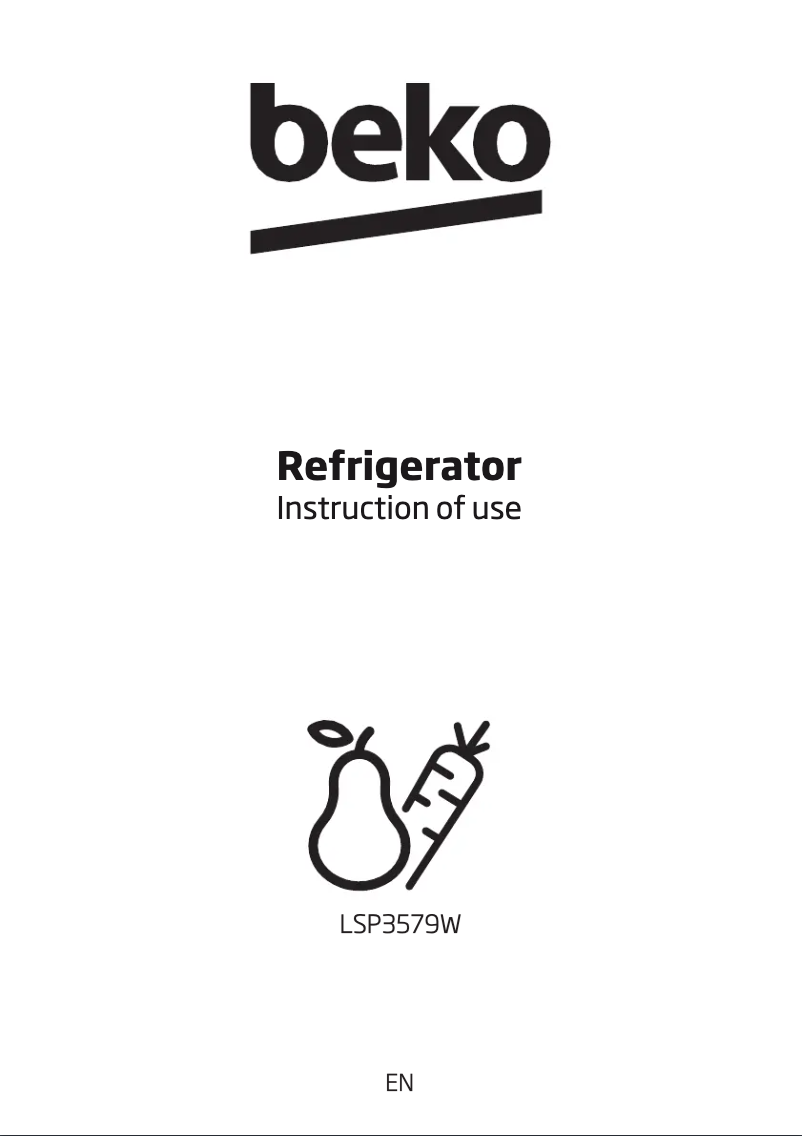 Page 1 de la notice Manuel utilisateur Beko LSP3579