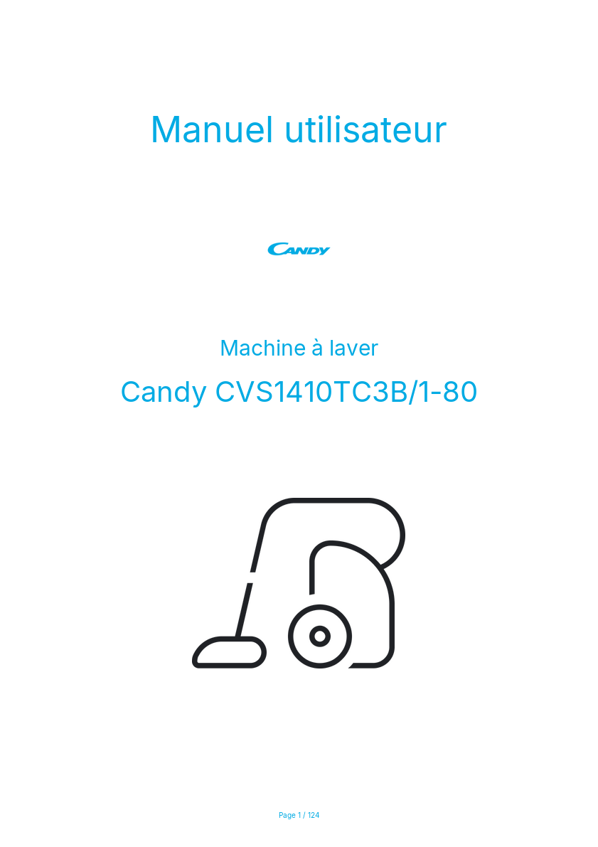 Page n°1 - Manuel utilisateur Candy CVS1410TC3B/1-80