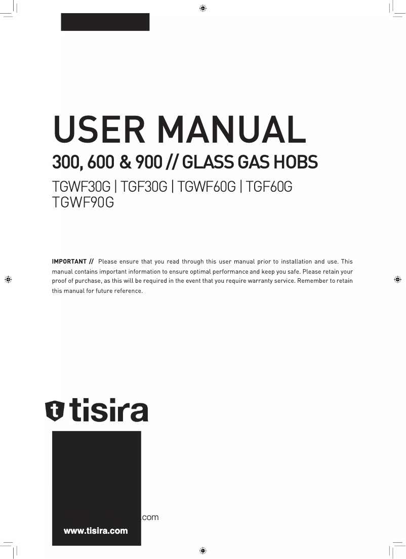 Page n°1 - Manuel utilisateur Tisira TGWF30G
