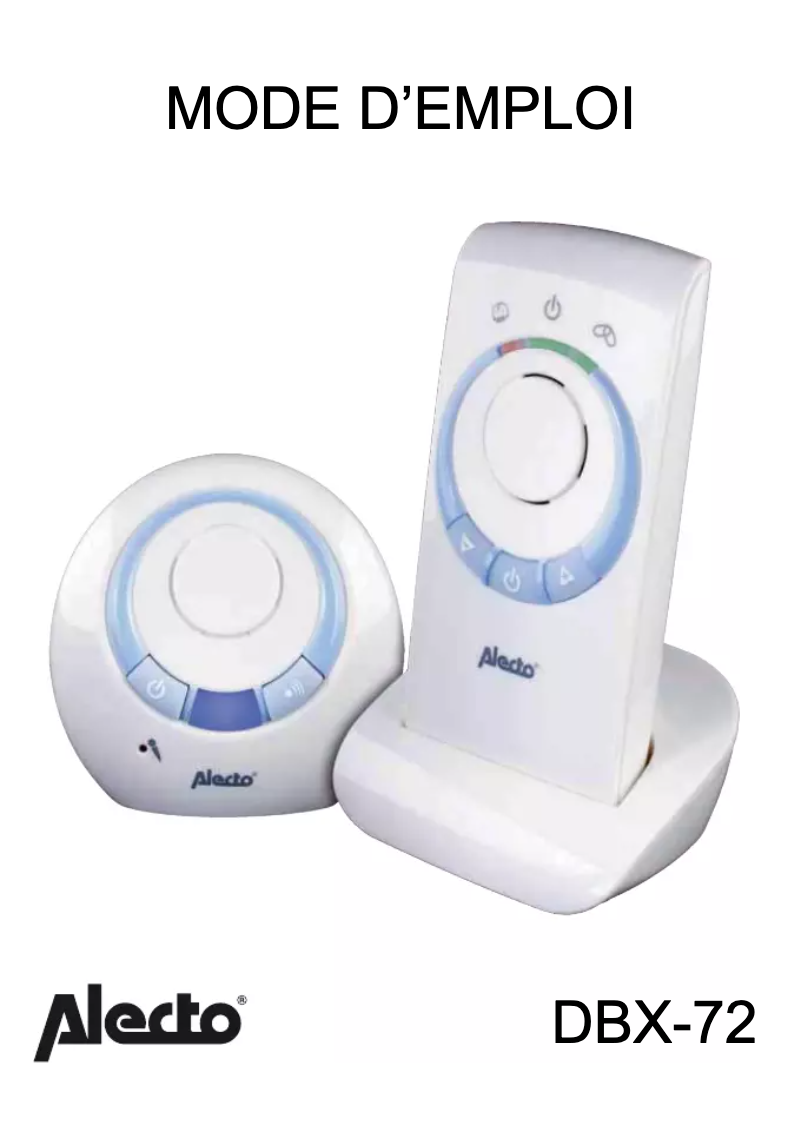 Page 1 de la notice Manuel utilisateur Alecto DBX-72 ECO