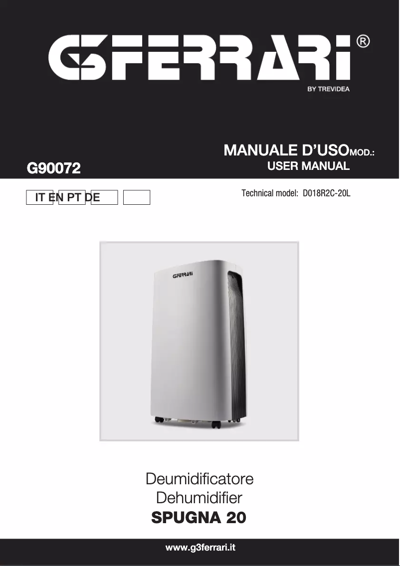 Image de la première page du manuel de l'appareil Spugna 20 G90072