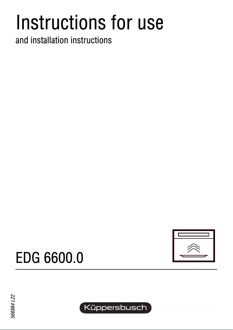Image de la première page du manuel de l'appareil EDG 6600.0