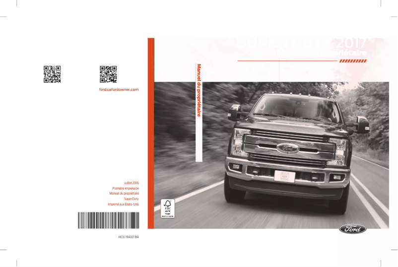 Page n°1 - Manuel utilisateur Ford F-550 (2017)