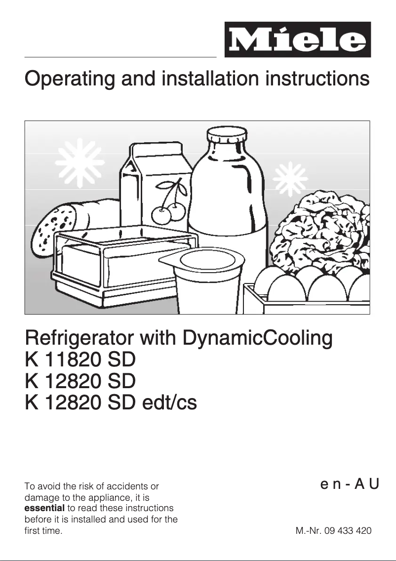 Page n°1 - Manuel utilisateur Miele K 12820 SD EDT/CS
