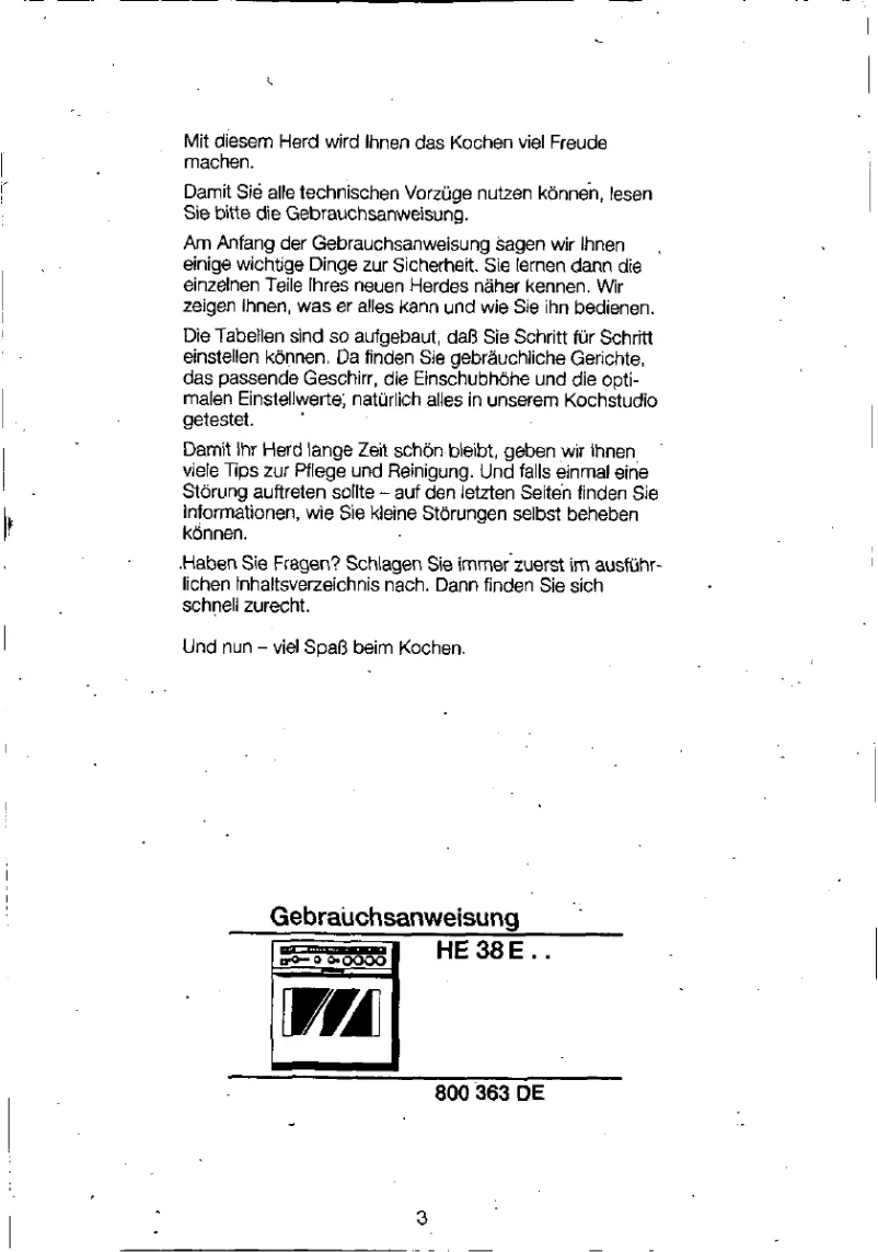 Image de la première page du manuel de l'appareil HE38E60