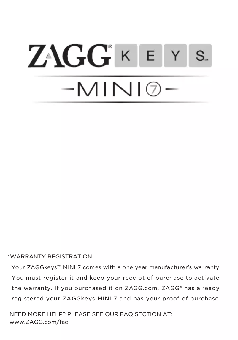 Página 1 del manual Manual de usuario Zagg Mini 7