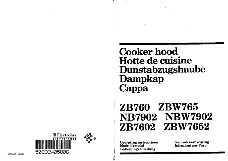 Page n°1 - Manuel utilisateur Electrolux NB 7902