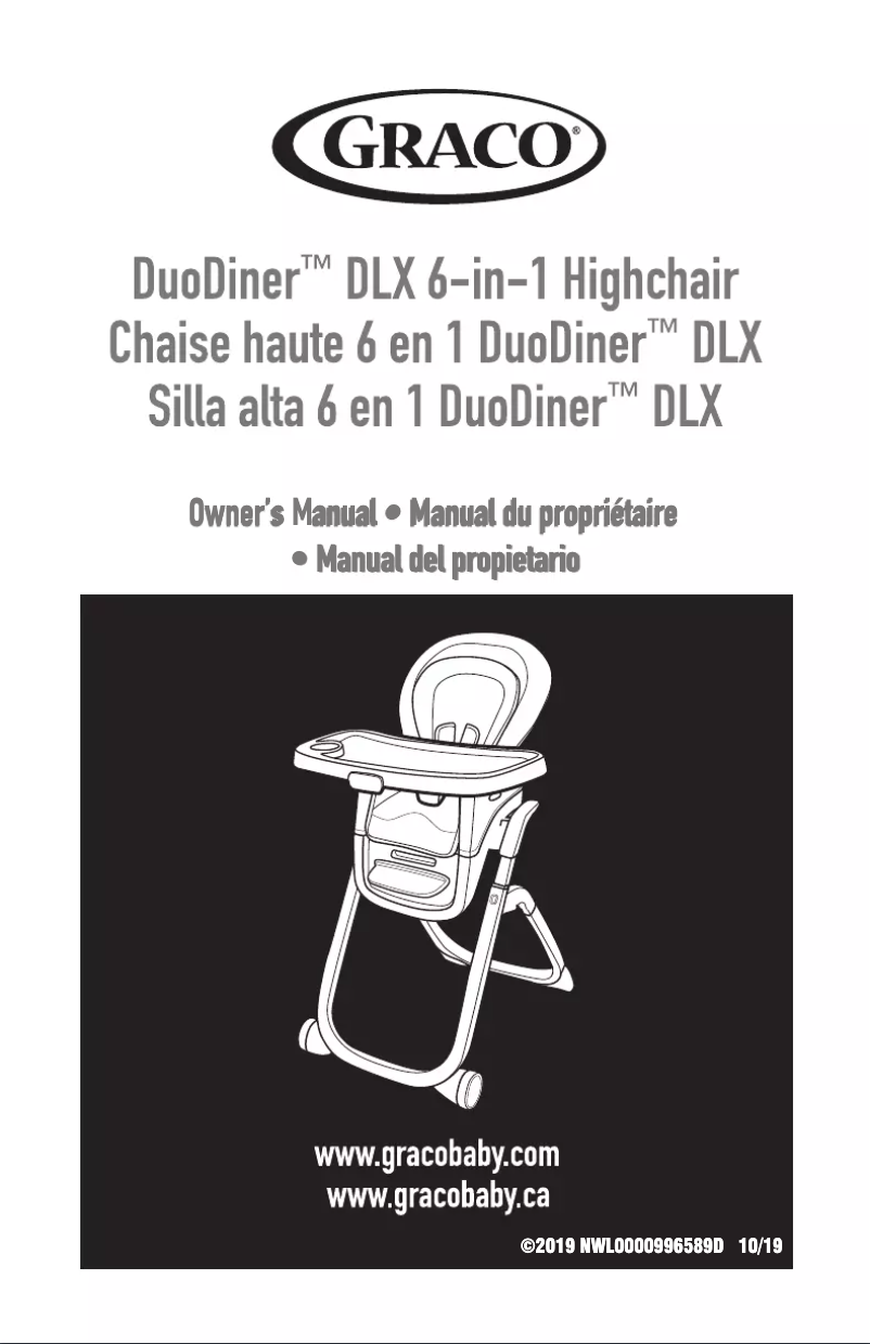 Page 1 de la notice Manuel utilisateur Graco DuoDiner DLX