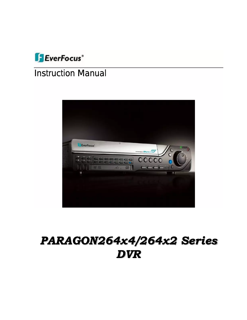 Page n°1 - Manuel utilisateur EverFocus Paragon264 2TB