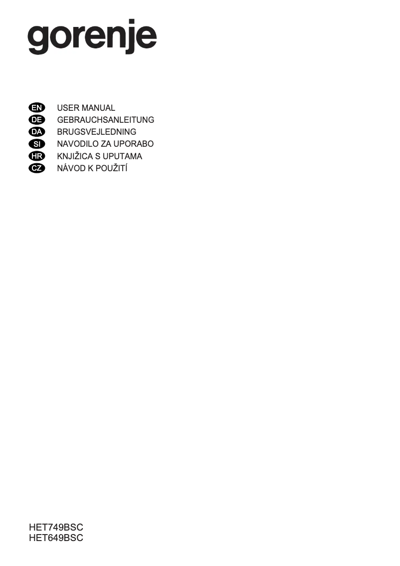 Image de la première page du manuel de l'appareil HET749BSC