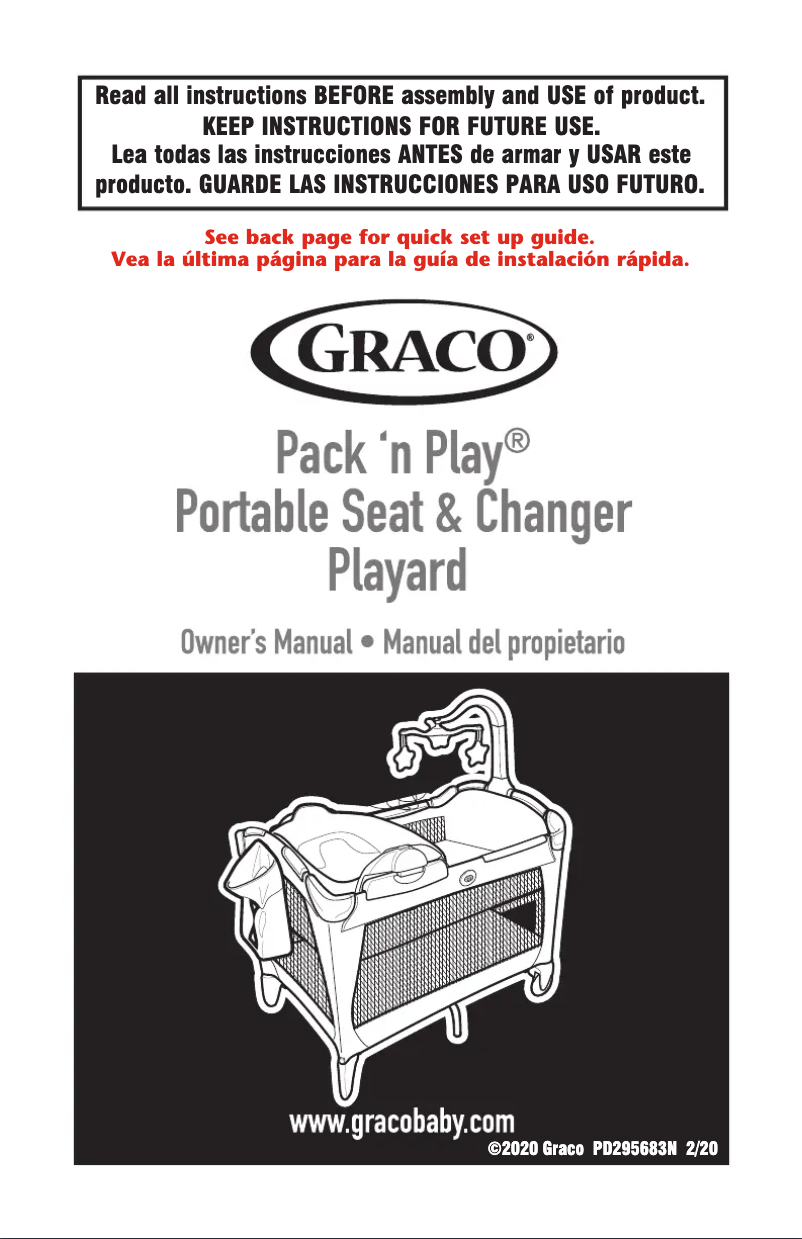 Page 1 de la notice Manuel utilisateur Graco Pack 'n Play Portable Seat & Changer Playard