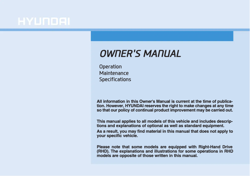 Page 1 de la notice Manuel utilisateur Hyundai IONIQ Plug-in Hybrid (2022)