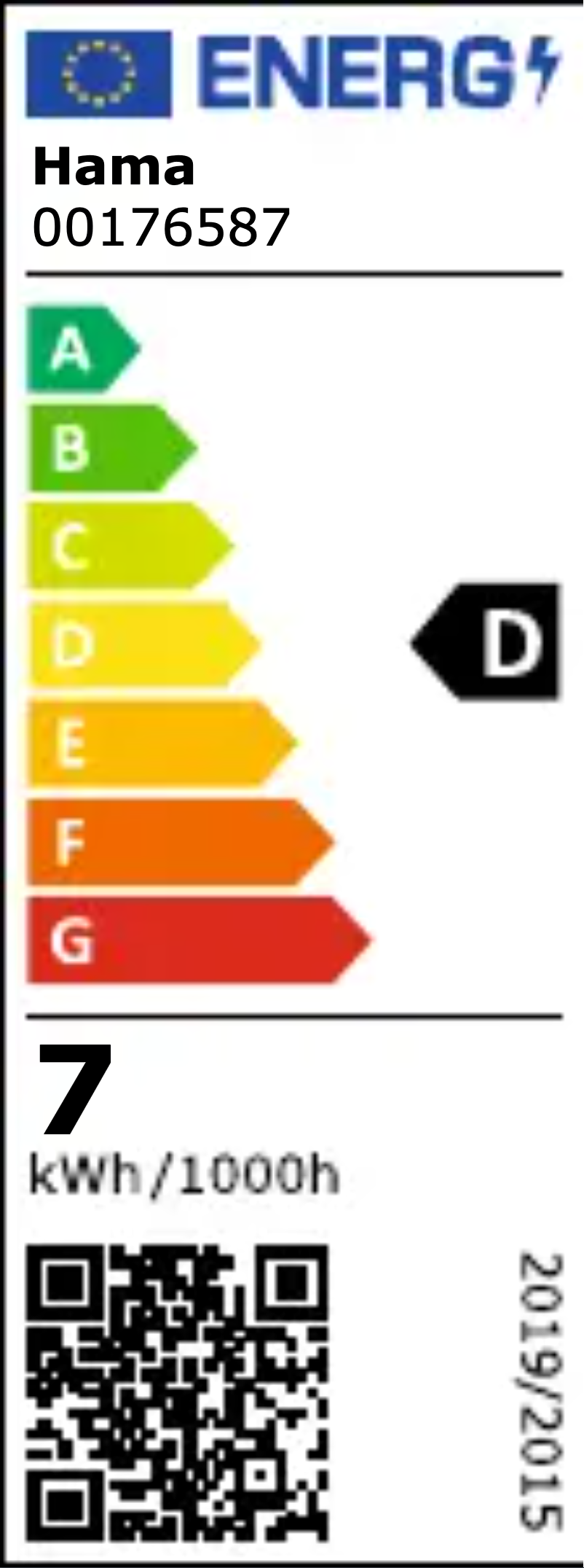 Page 1 de la notice Label énergétique Hama 00176587