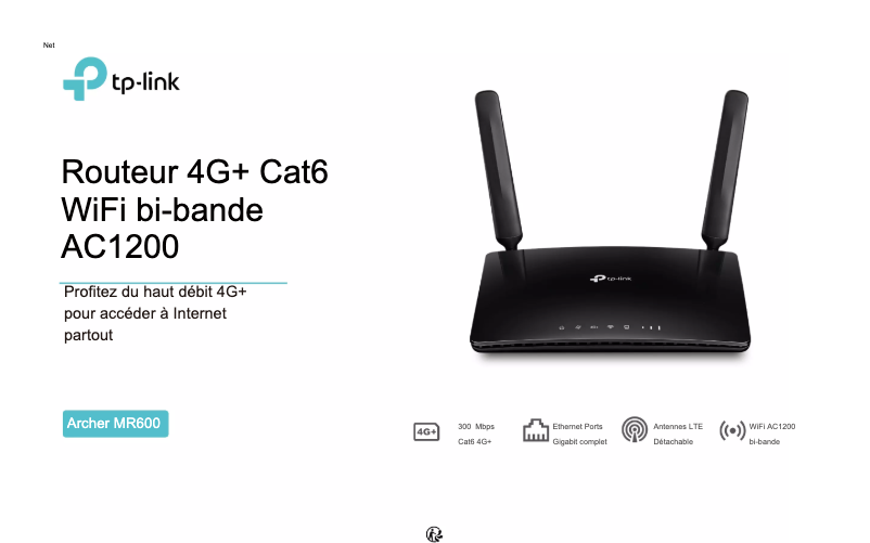 Image de la première page du manuel de l'appareil Archer MR600