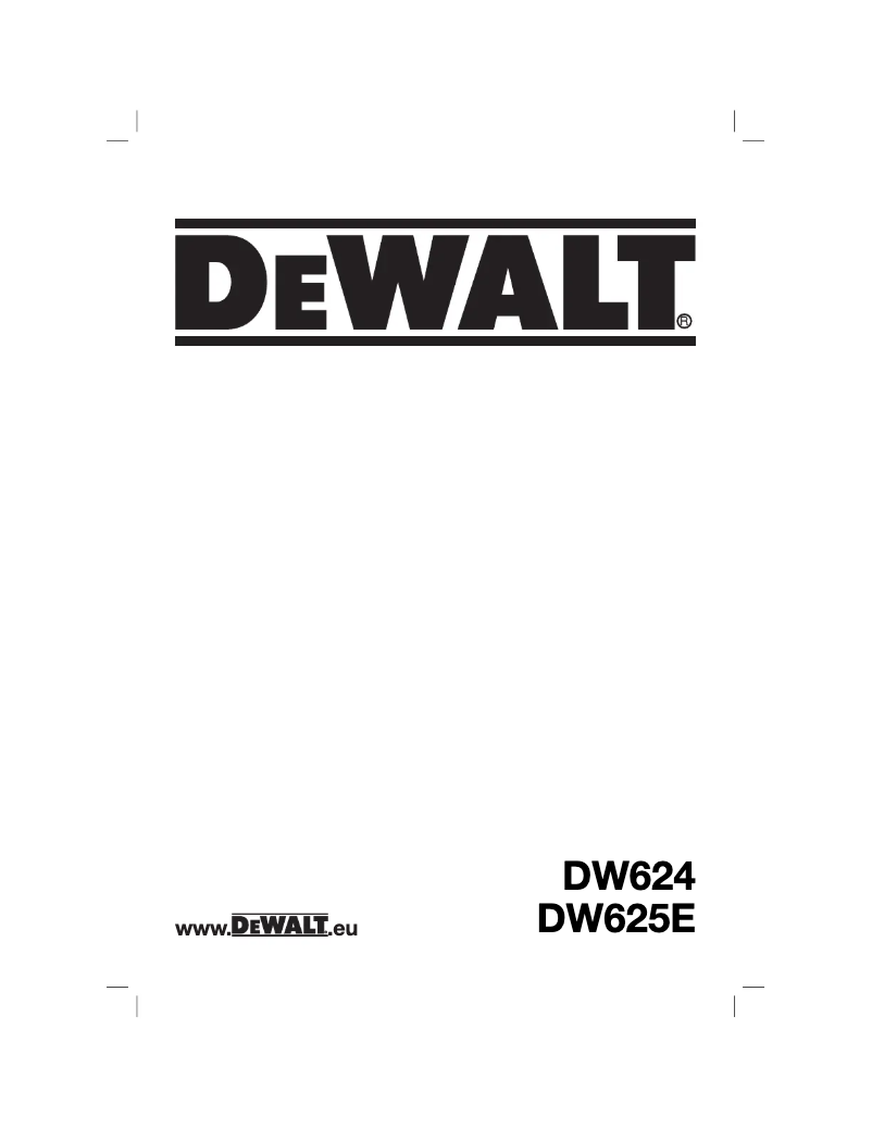Page 1 de la notice Manuel utilisateur DeWalt DW624