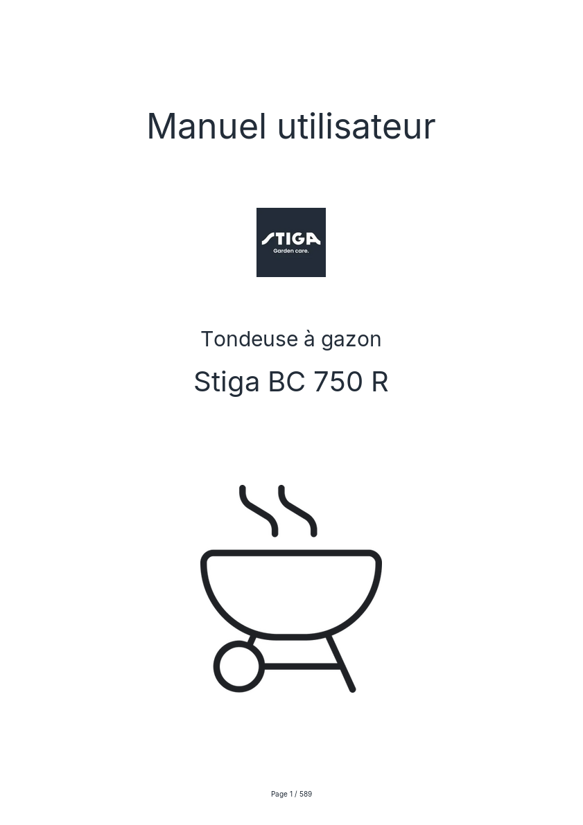 Page n°1 - Manuel utilisateur Stiga BC 750 R