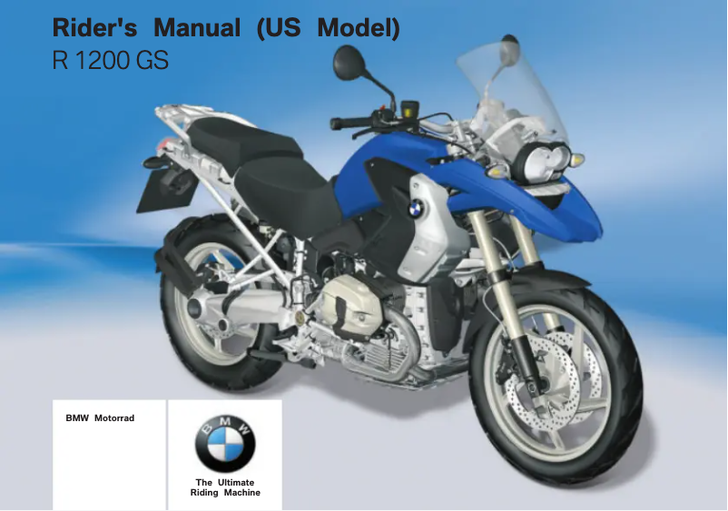 Page 1 de la notice Manuel utilisateur BMW R 1200 GS (2011)