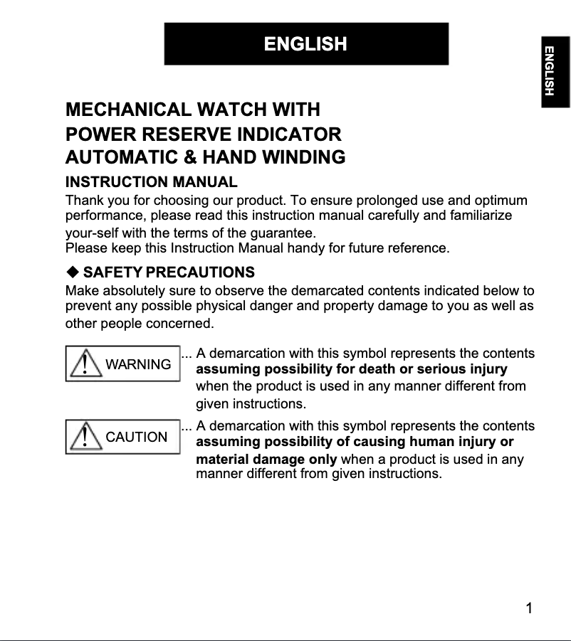 Page 1 de la notice Manuel utilisateur ORIENT Sports RE-AU0304L