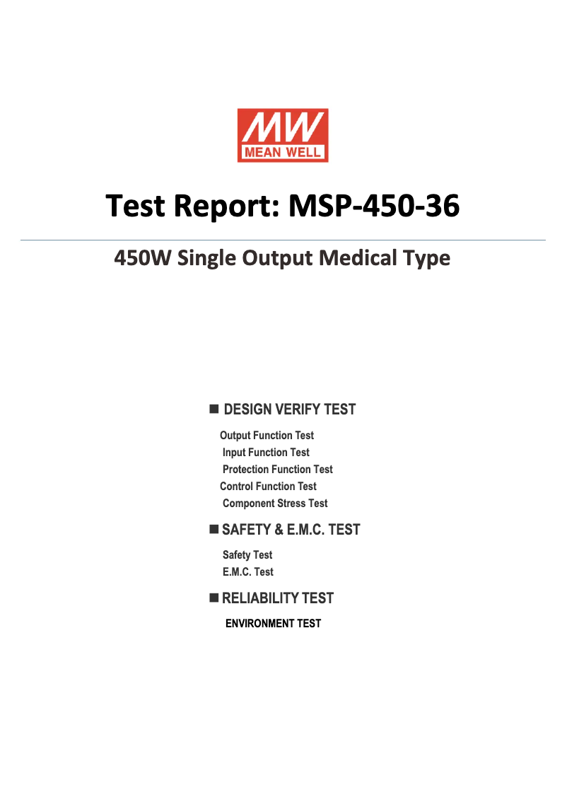 Page n°1 - Fiche technique Mean Well MSP-450-36
