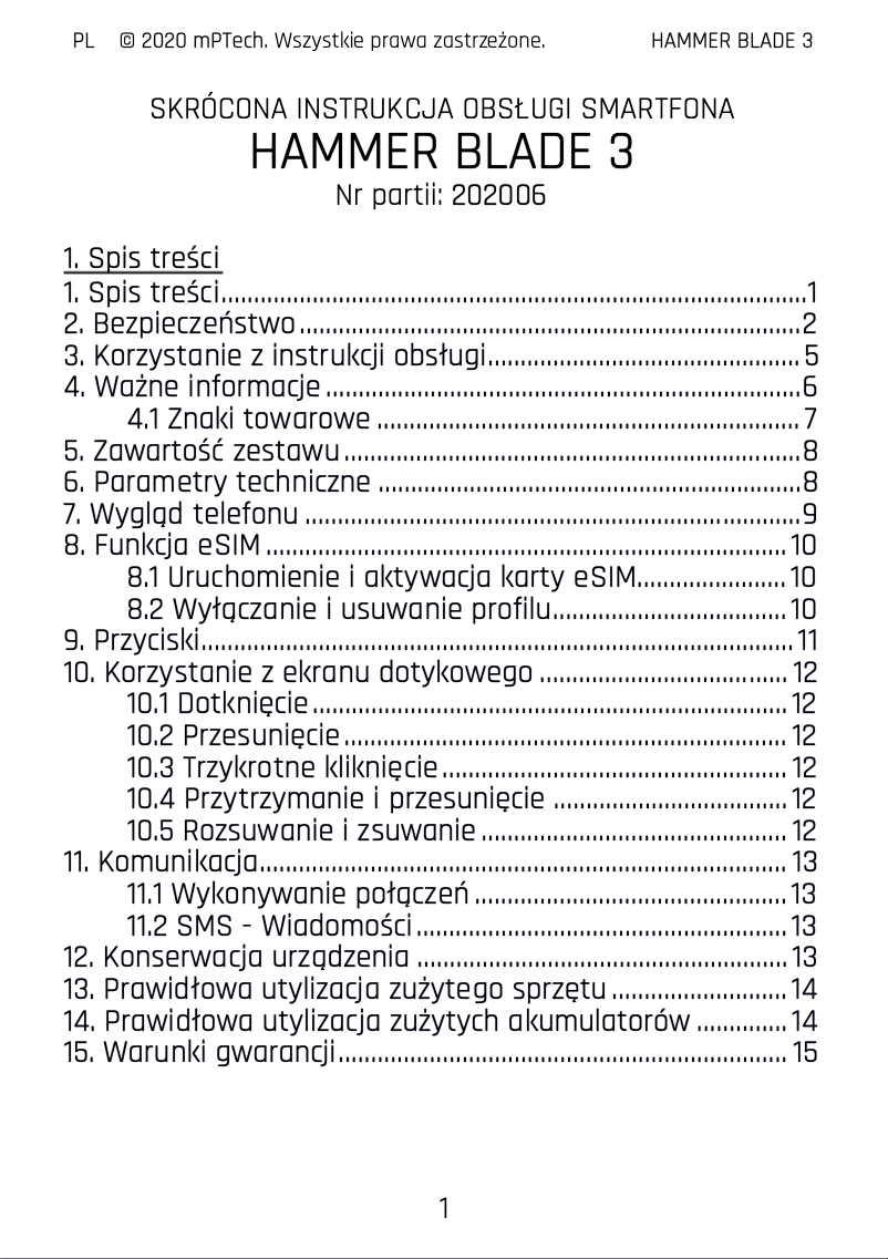 Página 1 del manual Manual de usuario Hammer Watch
