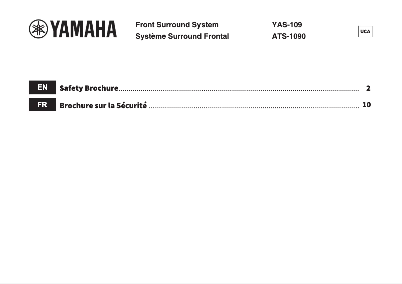 Page 1 de la notice Instructions de sécurité Yamaha YAS-109