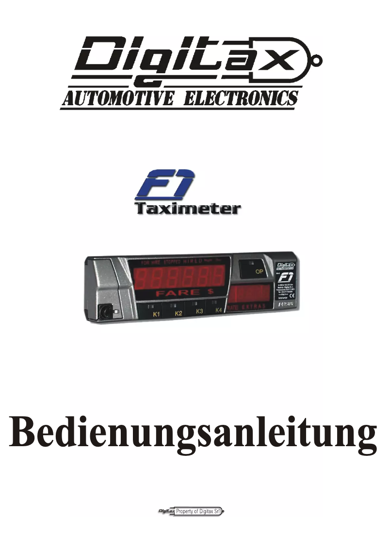Page 1 de la notice Manuel utilisateur Digitax F1