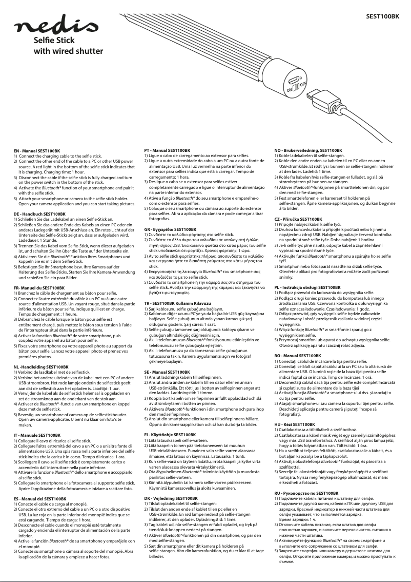 Page 1 de la notice Manuel utilisateur Nedis SEST100BK