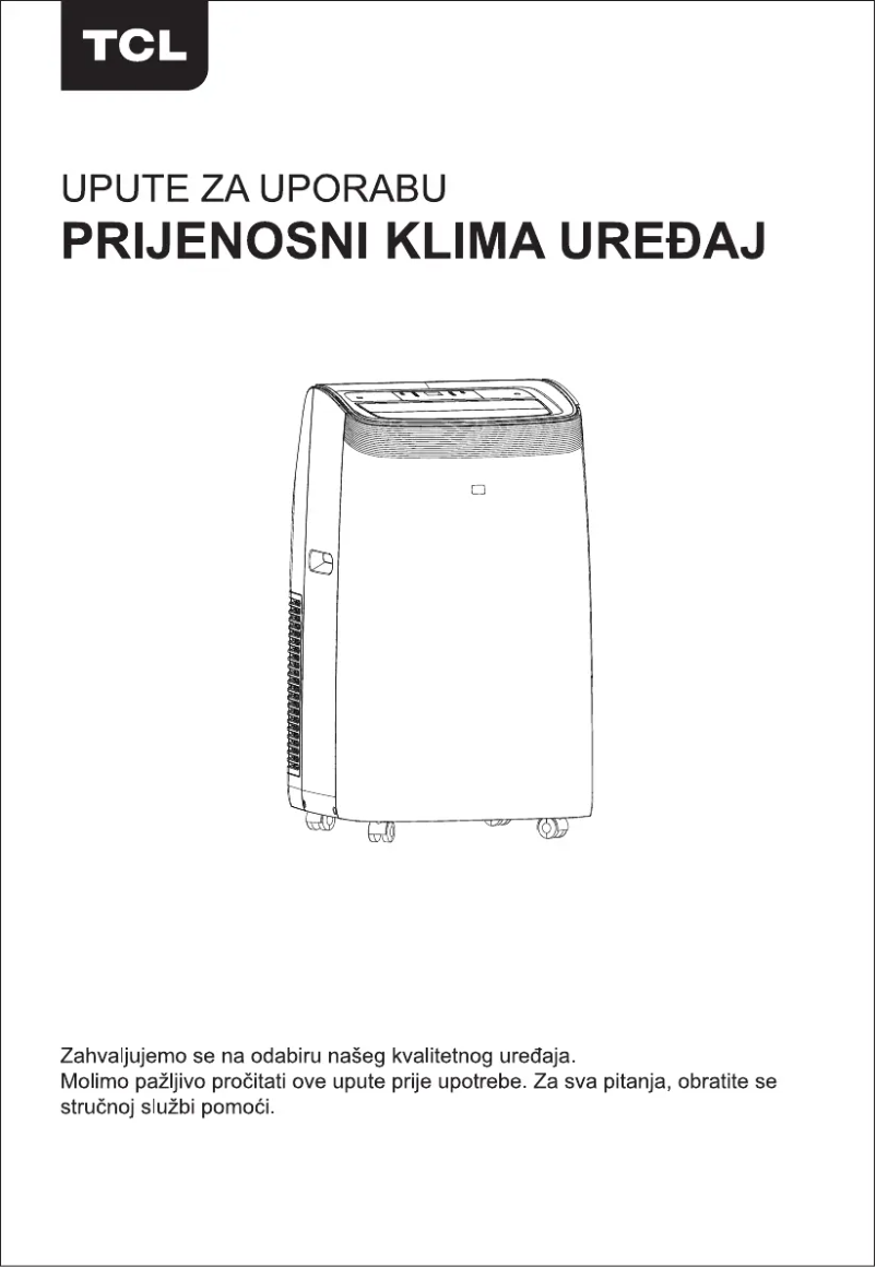 Page 1 de la notice Manuel utilisateur TCL TAC-14CPB/NZW