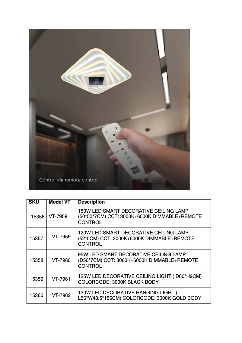 Page n°1 - Manuel utilisateur V-TAC VT-7958